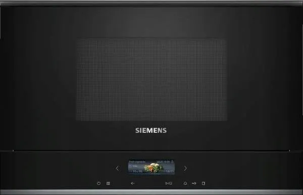 Siemens iQ700 BF722L1B1 - Mikrobølgeovn - til indbygning - 21 liter - 900 W - sort/rustfrit stål