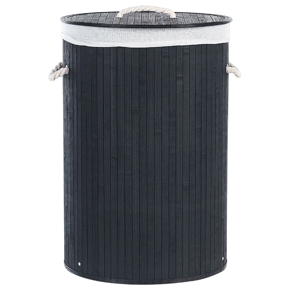 Beliani Panier en bamboo noir 60 cm SANNAR