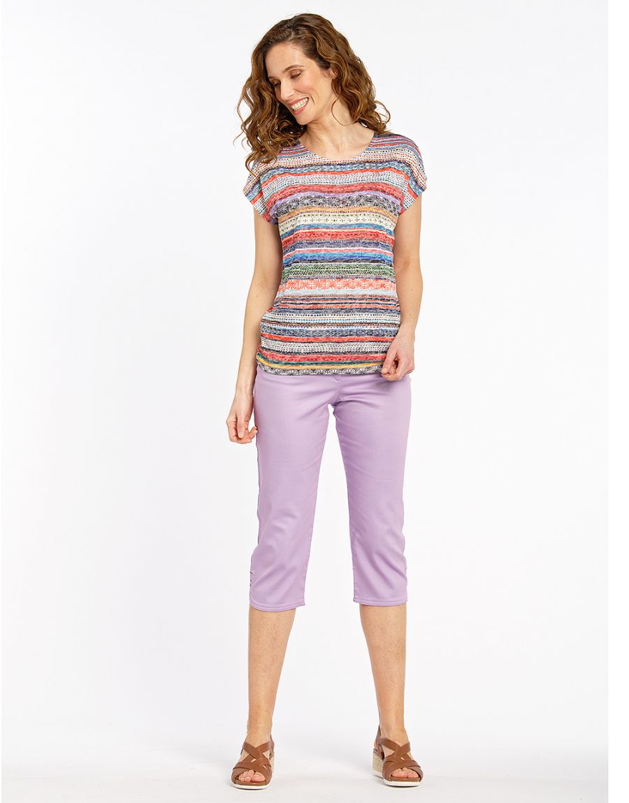 T-shirt rayé multicolore
