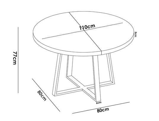 PEGANE - Table de salle à manger Table à manger ronde extensible en bois chêne avec pieds en...