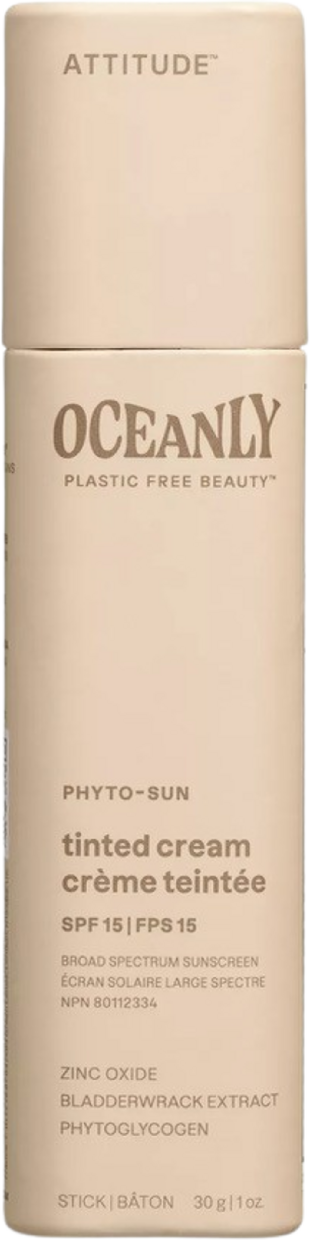 ATTITUDE  Oceanly PHYTO-SUN Tinted Moisturizing Suncreen SPF 15, 30 g