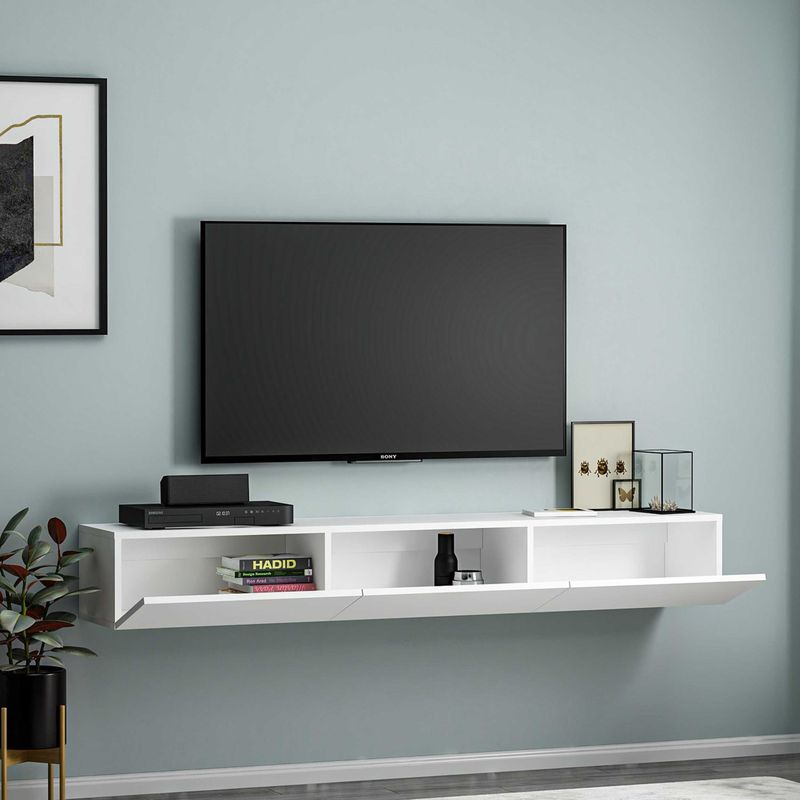Woody - Fashion - TV-Meubel - Wit - MDF - 180 x 31 x 26 cm