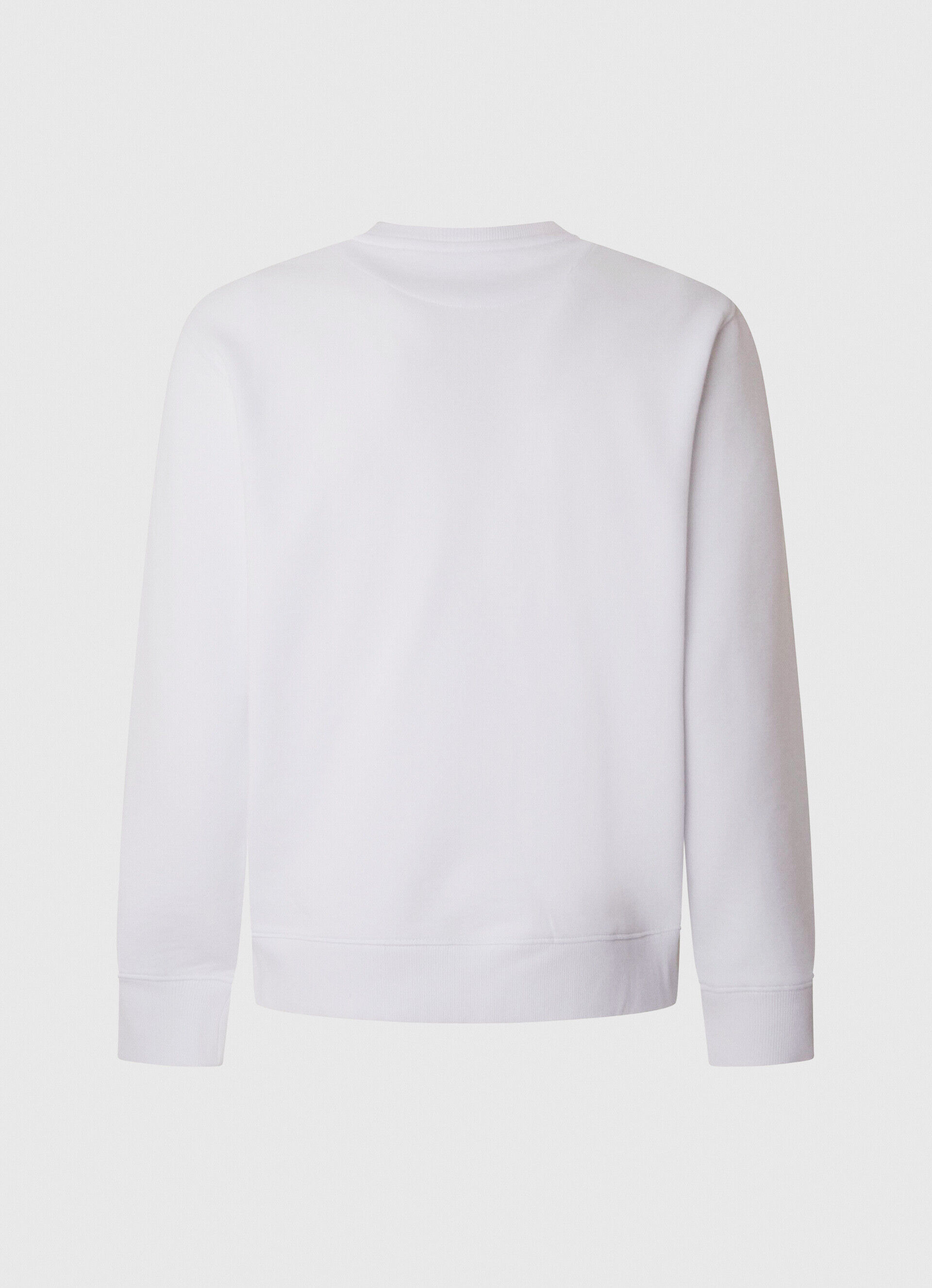 Moletom de algodão com gola redonda - branco