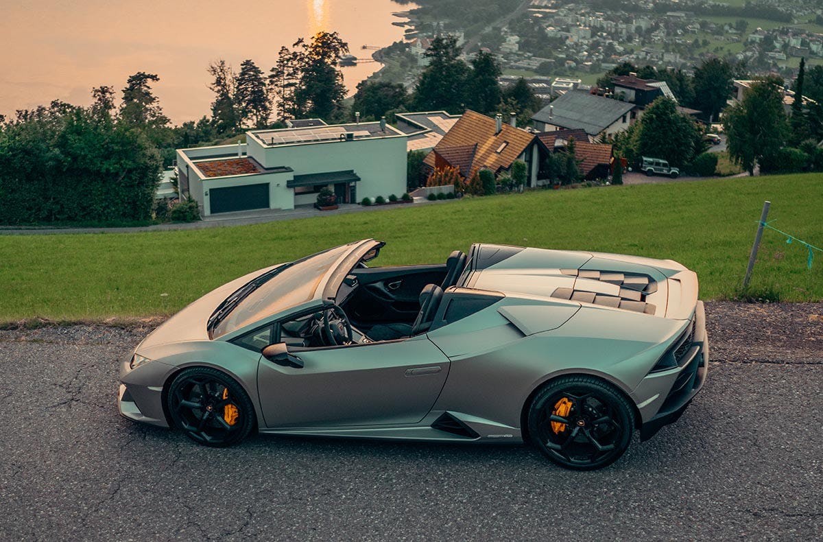 Lamborghini Huracan Evo Spyder fahren Widnau (6 Std.)