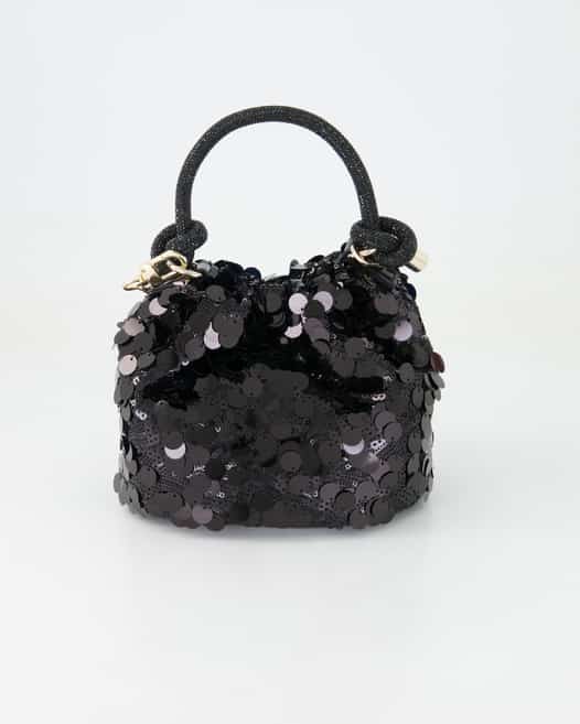 Guess Holiday Shine Top Handle Pouch Umhängetasche in Schwarz