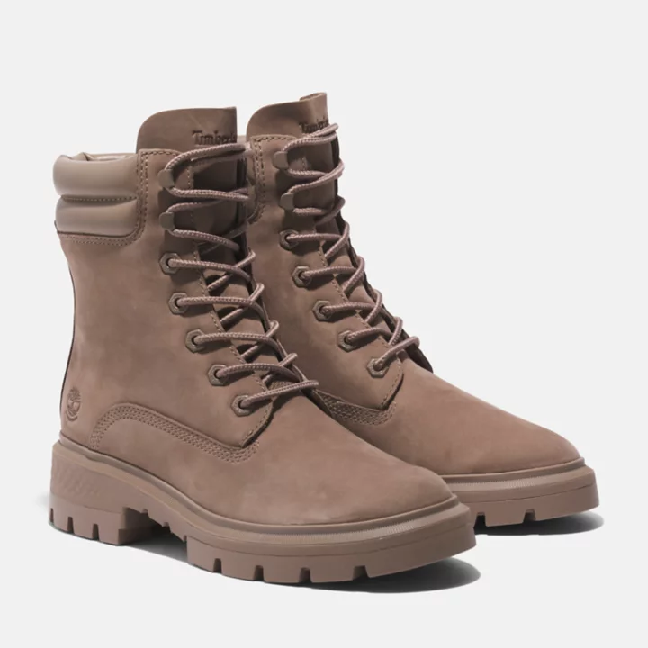 Bota impermeável feminina Cortina Valley de 6 polegadas na cor bege.