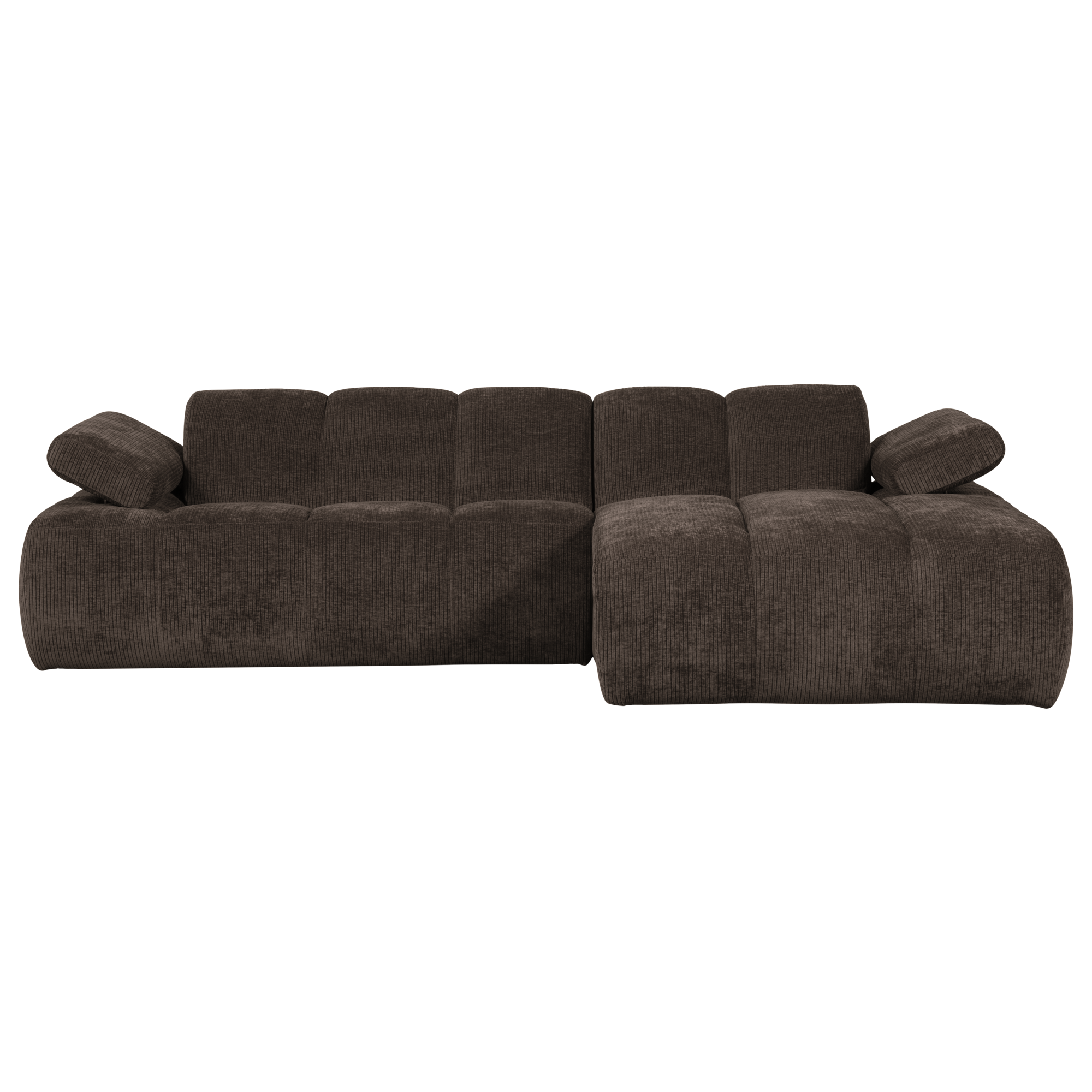 Chaise Longue Mojo Mojo Chaise Longue Rechts - Geweven Ribstof - Bruin