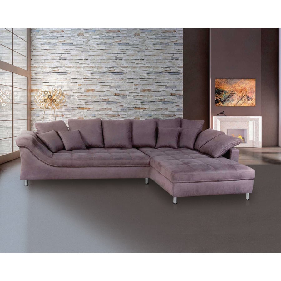 Ecksofa Calgary Microfaser taupe, Recamière rechts