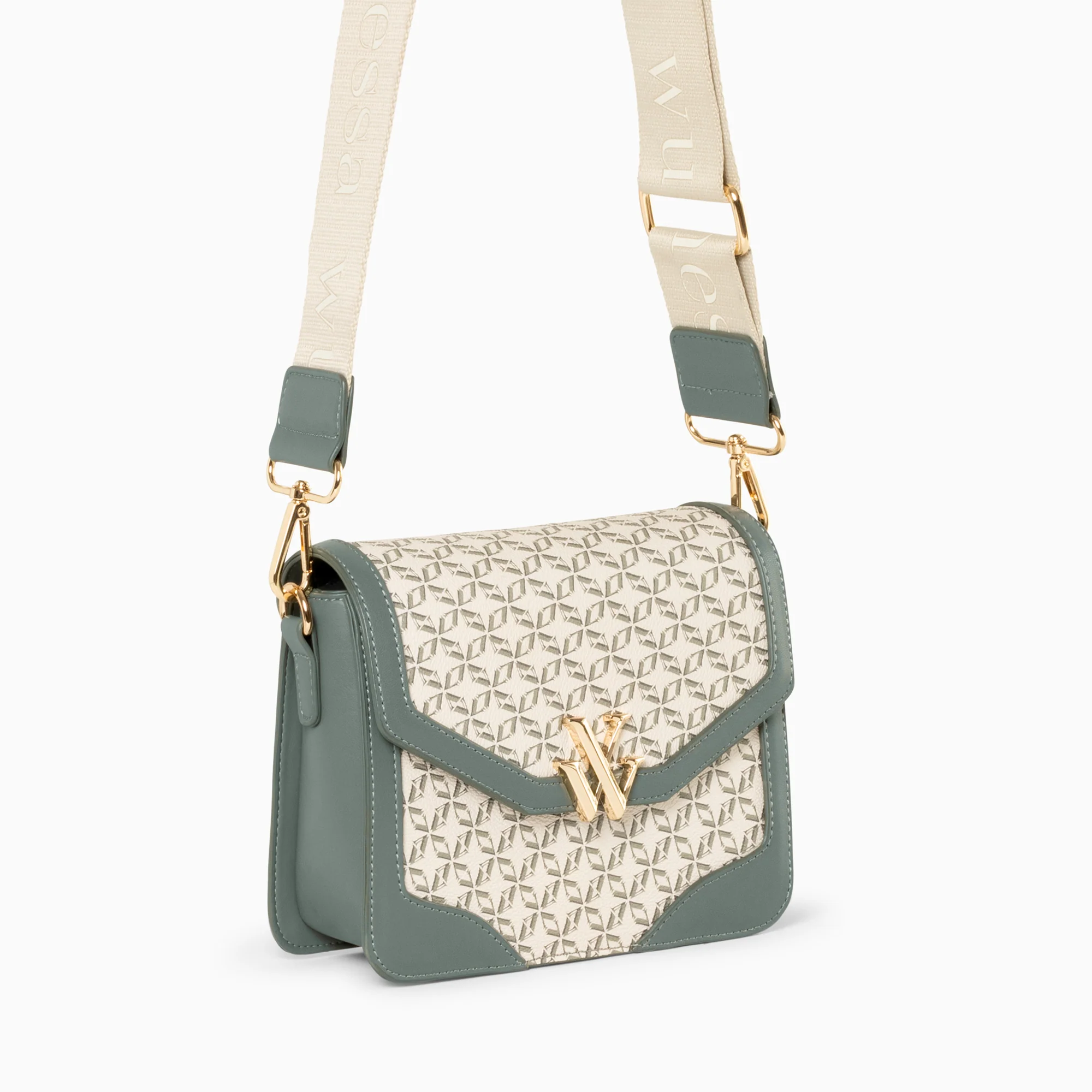Sacs-Petit sac cartable Karen vert à toile monogramme