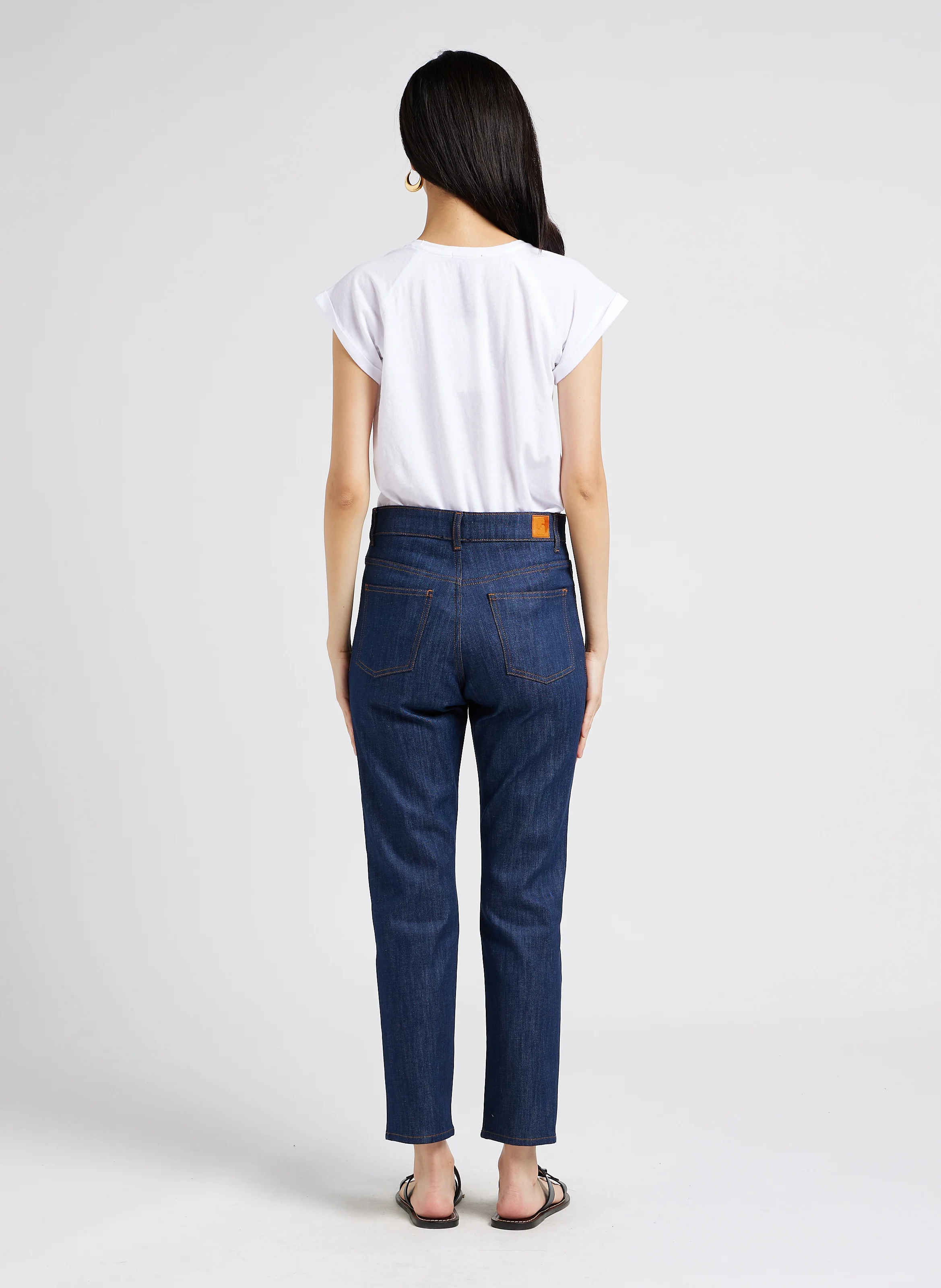 BARNEY - Jean girlfriend en coton | Bleu