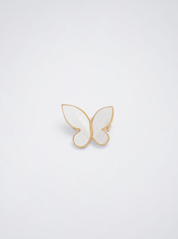 Broche de borboleta - Branco