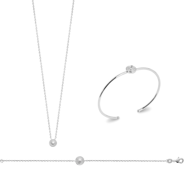 Bracelet Femme - Argent 925 - Oxyde de zirconium - Longueur : 18 cm