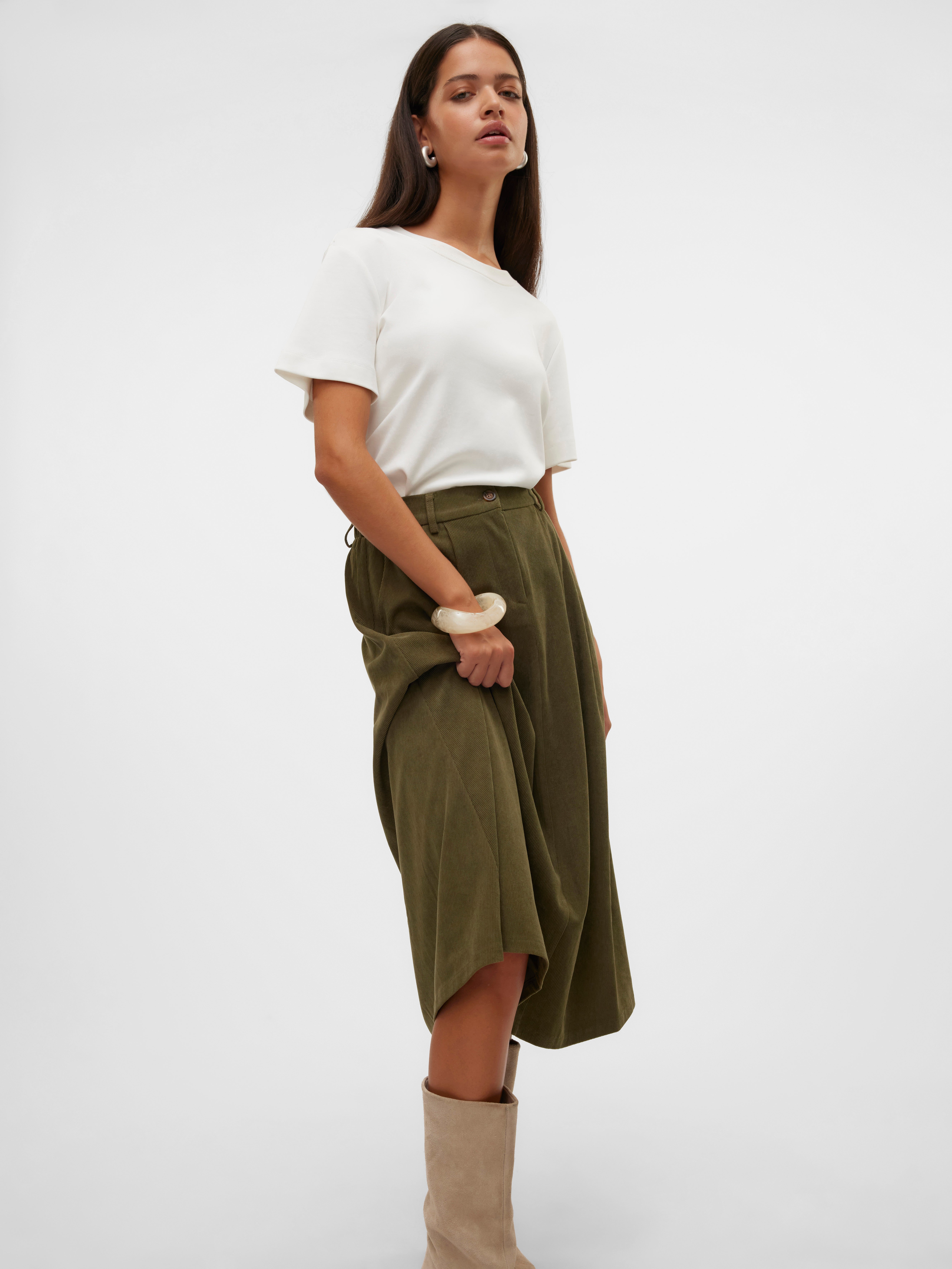 VMVIENNA High waist Corduroy Midi-rok