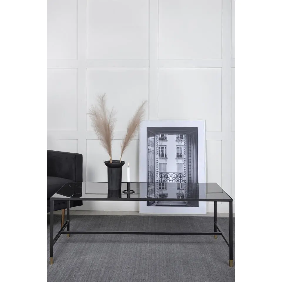 Salontafel Zwart Marmerlook - 130x60x48cm - Dipp
