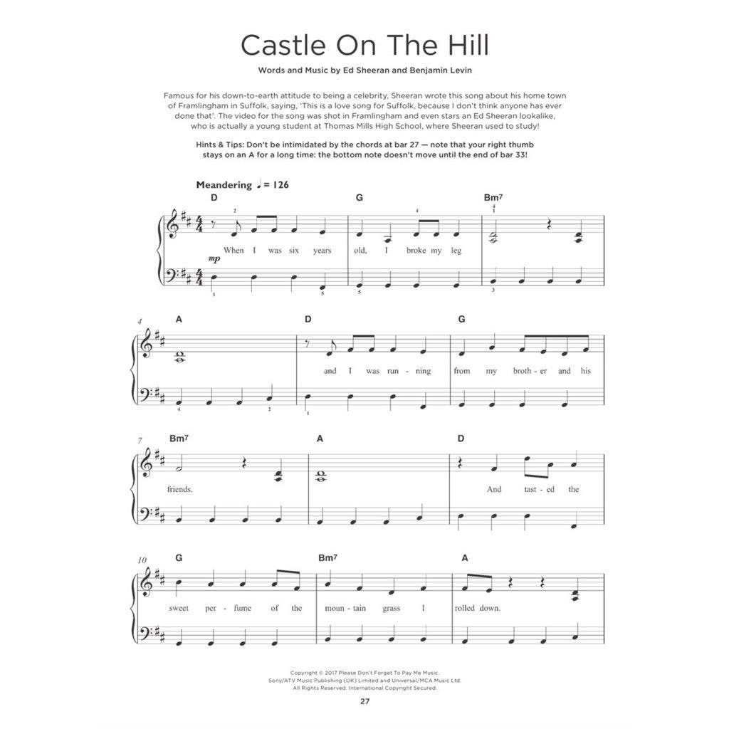 Hal Leonard Really Easy Piano 40 Ed Sheeran Songs songboek voor piano