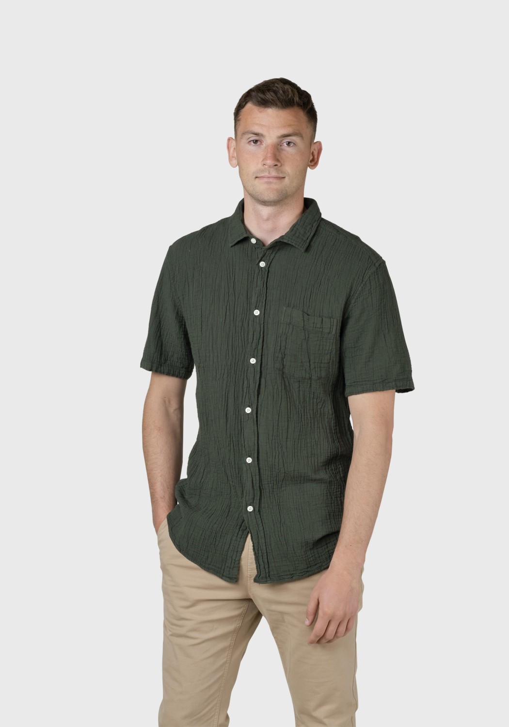 Klitmøller Collective Hemd Vendel Shirt Olive