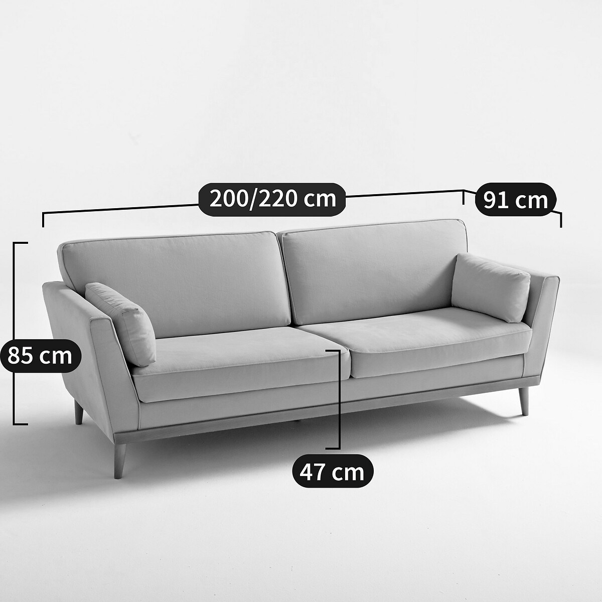 LA REDOUTE INTERIEURS<br>Sofá de algodão/linho, 3 ou 4 lugares, Tasie