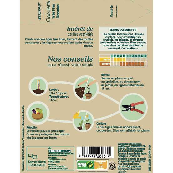 Graines de ciboulette très fine Danoise Bio en sachet