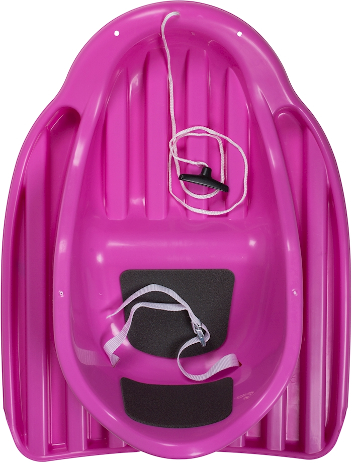 (67x55cm) Baby Cruiser Eco Winter Ski Bob Schlitten mit Sicherheitsgurt und Zugseil (74-6250-07) - Pink