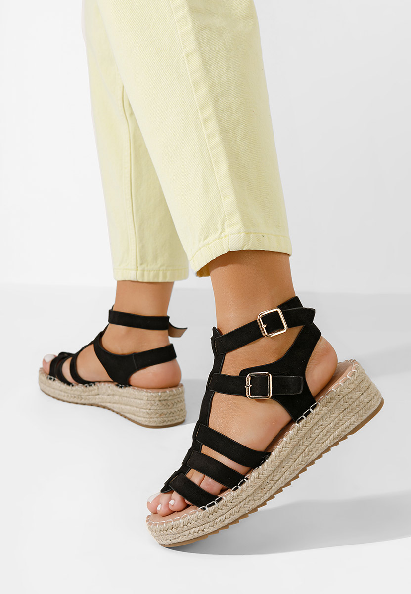 Sandales type espadrilles noirs Sanjana