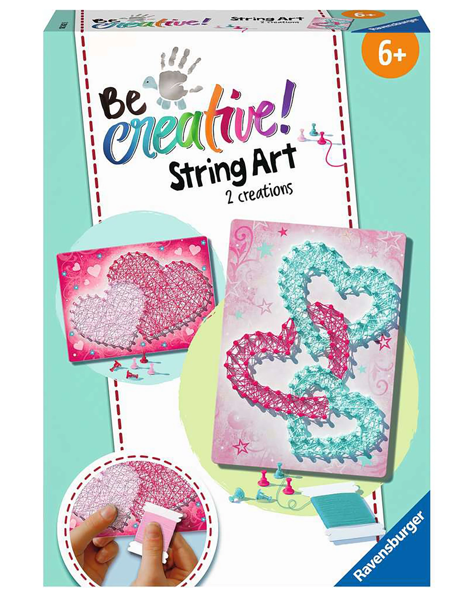 Bastel-Set BE CREATIVE! – STRING ART HEART in bunt