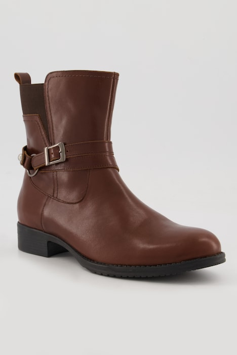 Leder-Stiefeletten, Nappaleder, Zipper, Weite H