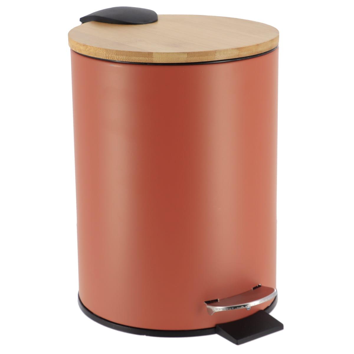 POUBELLE METAL FREIN DE CHUTE 3L TERRACOTTA BAMBOU