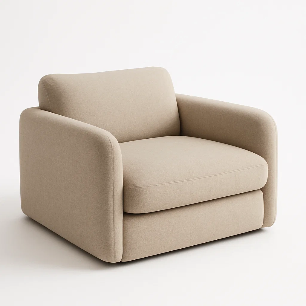 Fauteuil en tissu polyester beige