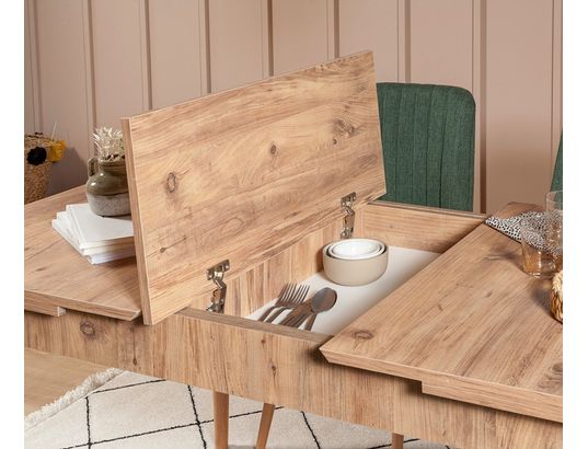 CONCEPT1 - Table Vina extensible pin atlantique 130 x 80 x h77