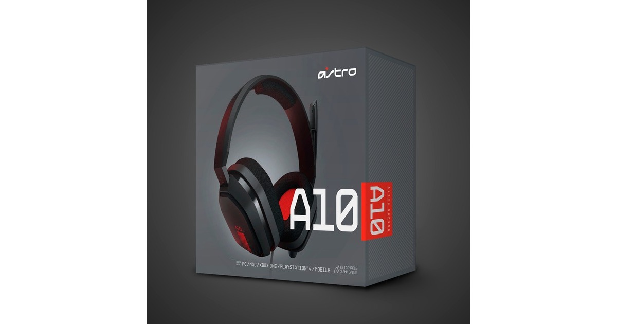 ASTRO GamingA10 headset over-ear gaming headset  (Zwart/rood, Pc, PlayStation 4, Xbox One)