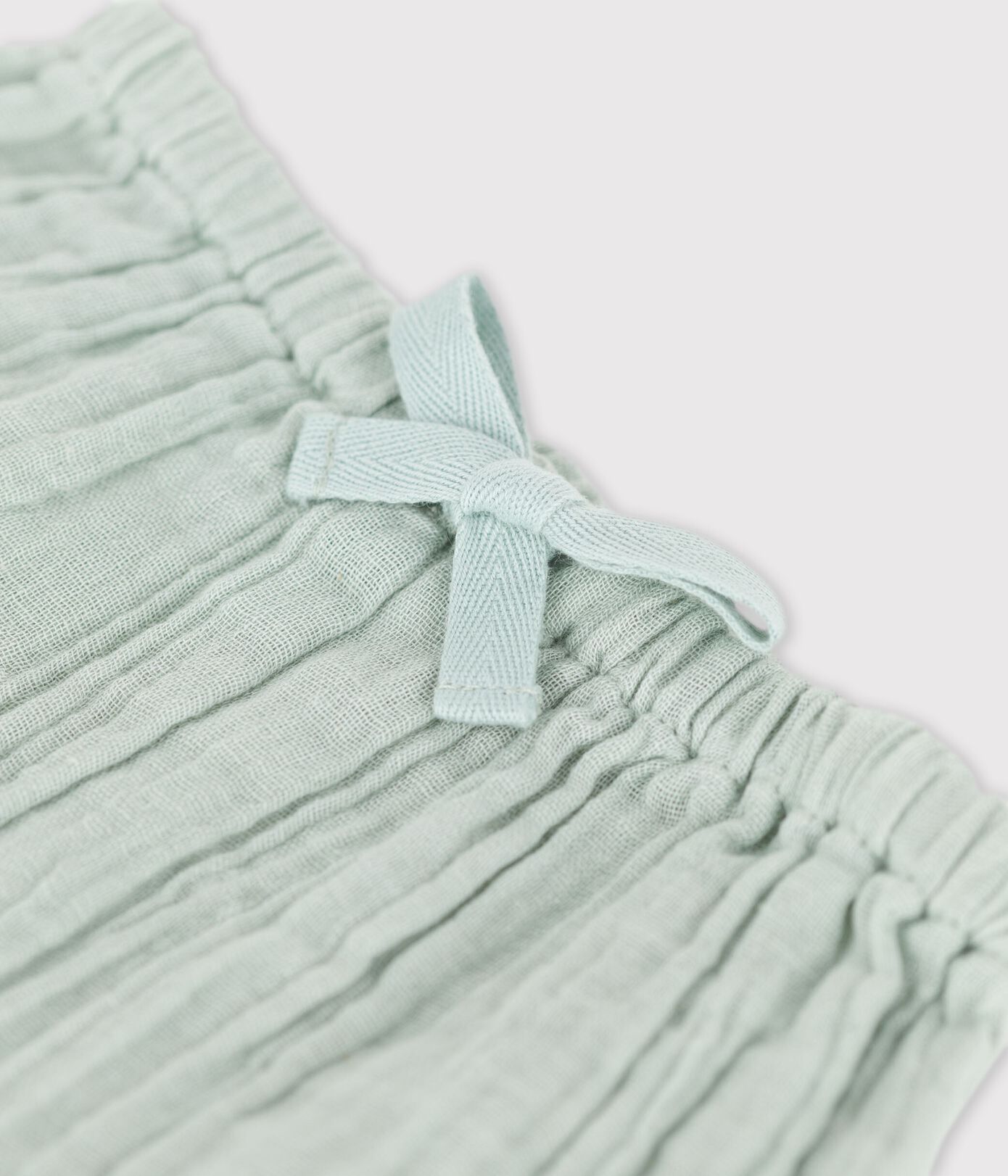 Pantalon sarouel uni en gaze de coton bio bébé