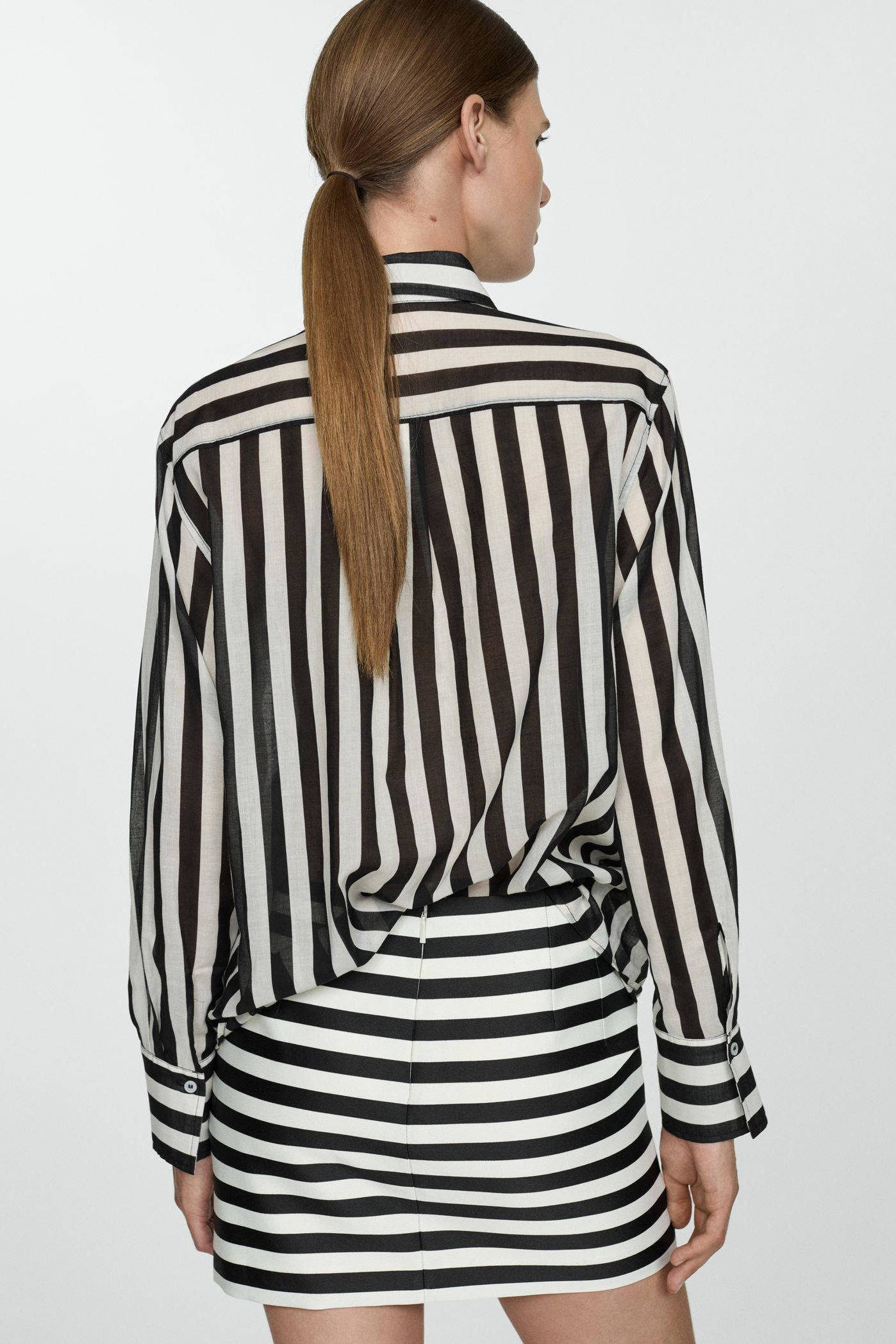 Mango gestreepte blouse zwart/wit