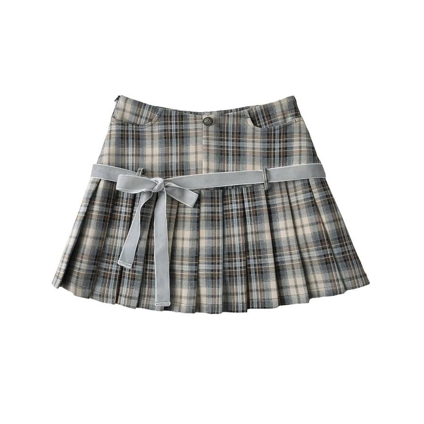 Yukis - Mini A-lijn rok met geplooide taille en middelhoge taille
