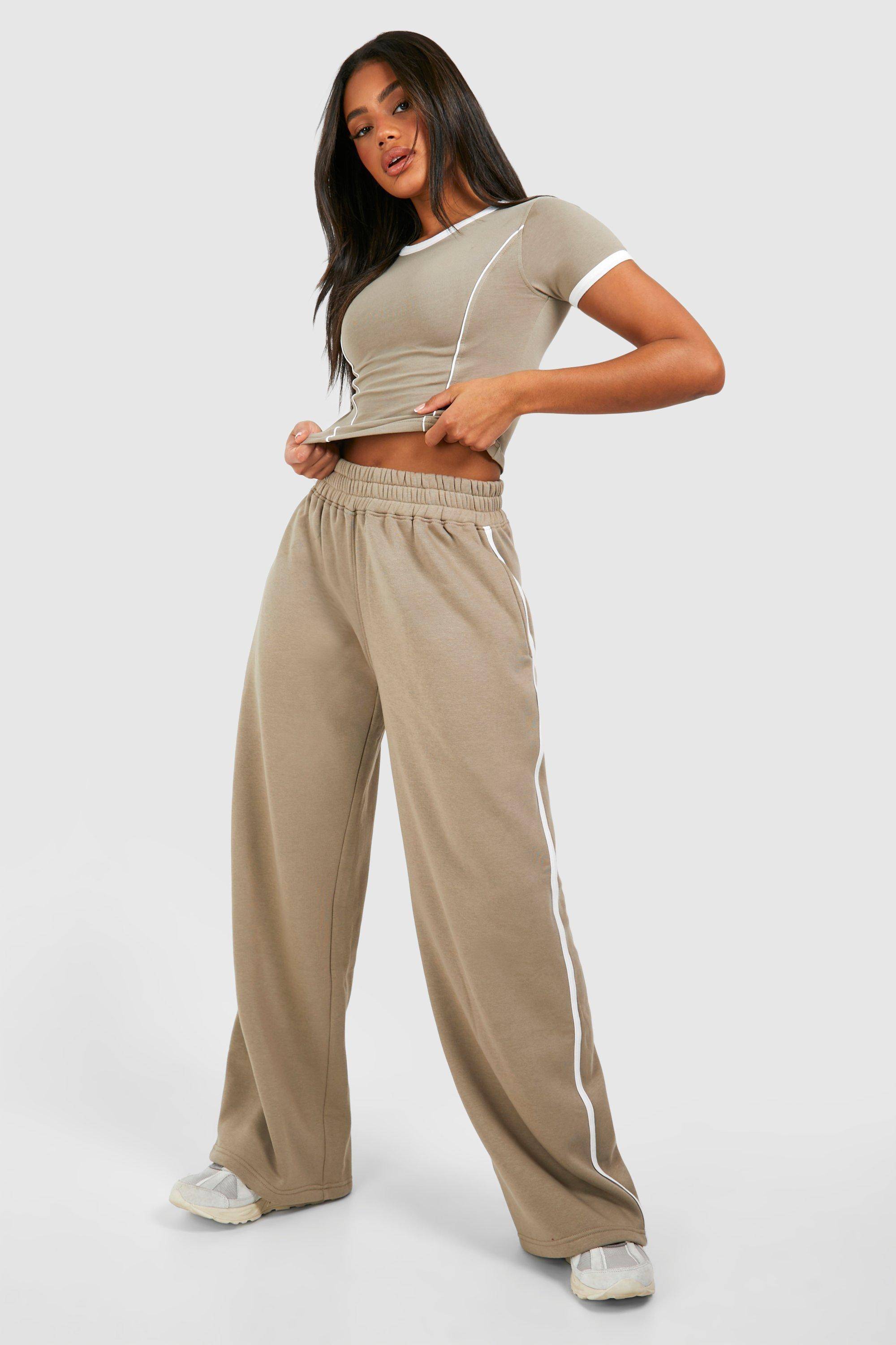 boohoo Ensemble à surpiqûres avec t-shirt et jogging droit