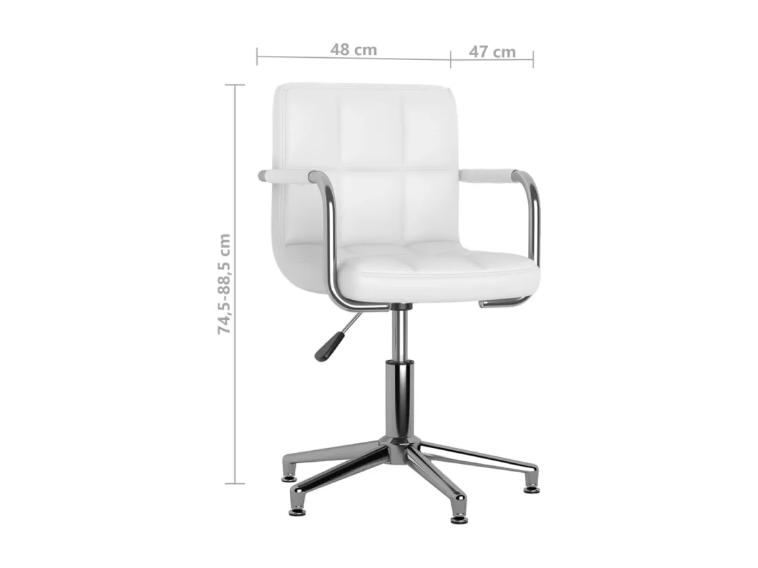Chaise de bureau pivotante Blanc Similicuir