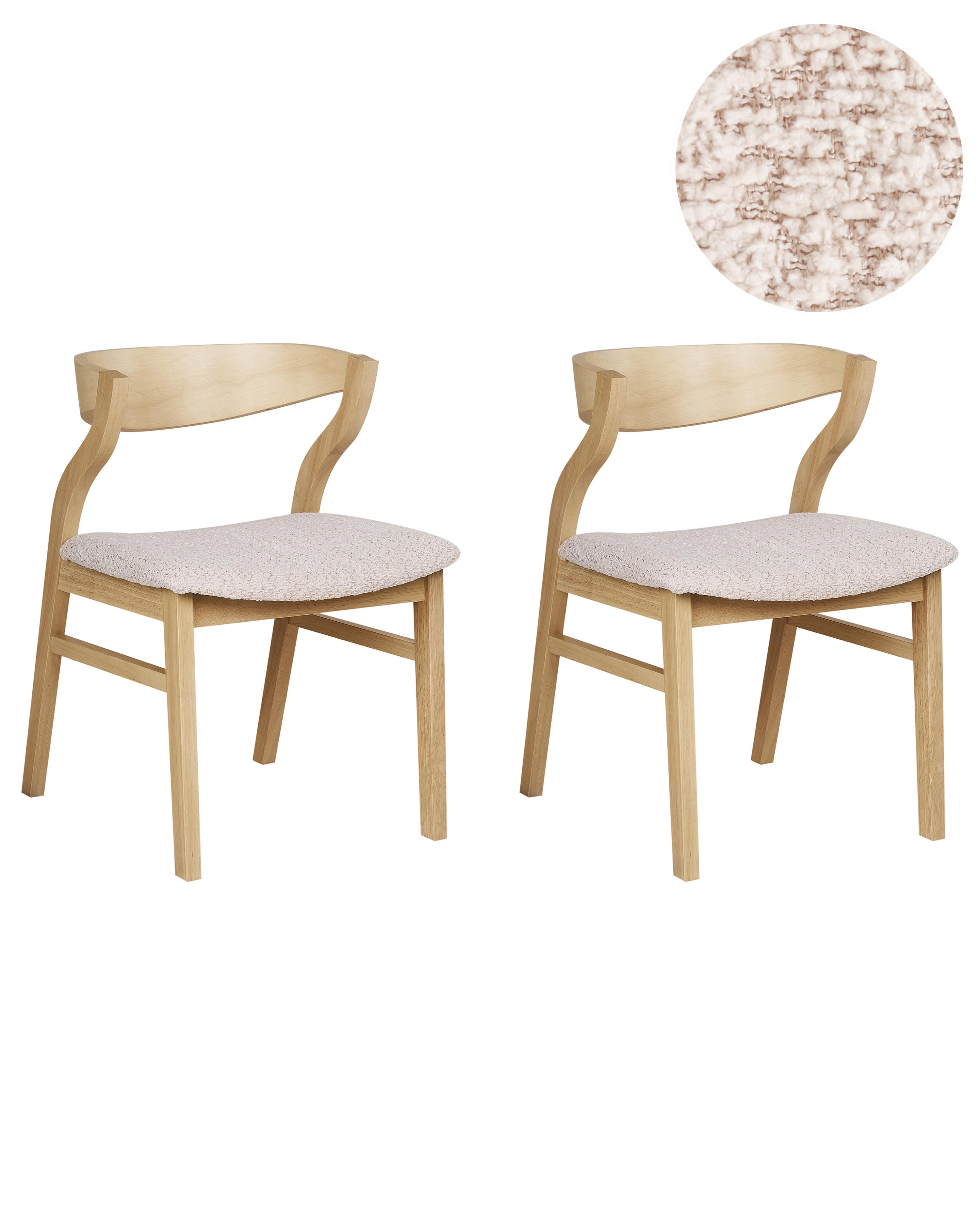 Set van 2 eetkamerstoelen MAROA Hout Lichtbeige