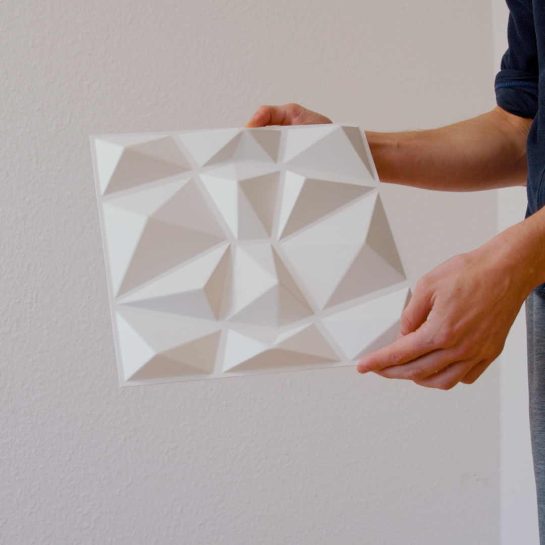 (30x30cm) 3D Wand Geometrie Panel Home Deko Wandverkleidung - Weiss