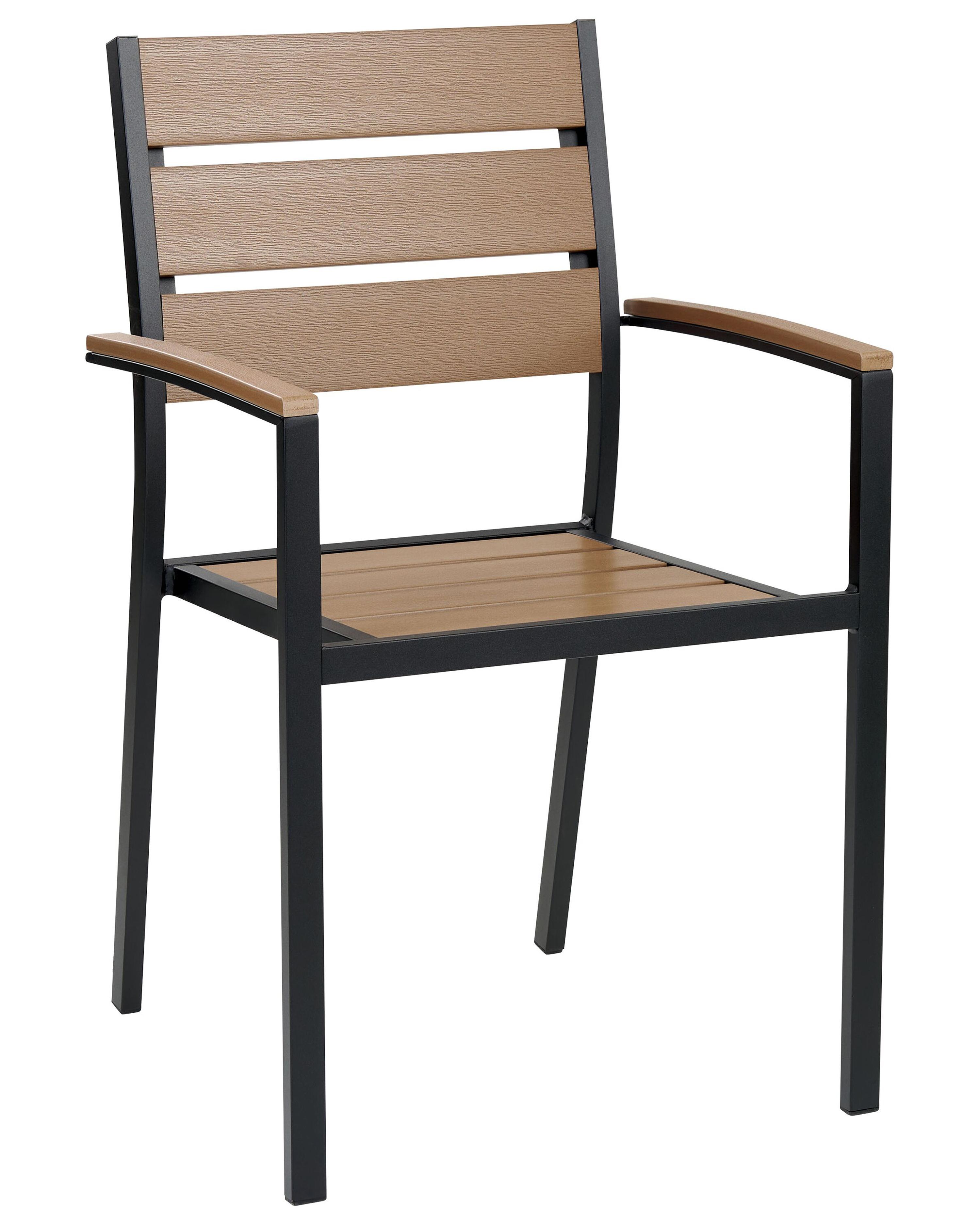 Set van 6 tuinstoelen VERNIO Bruin/zwart