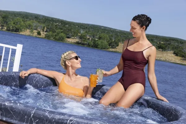 Bestway Lay-Z-Spa 6001W, 1250 L, 7 person(er), Rund, Boble/Jet massage, ABS, Polypropylen (PP), Polyvinylchlorid (PVC), Brun