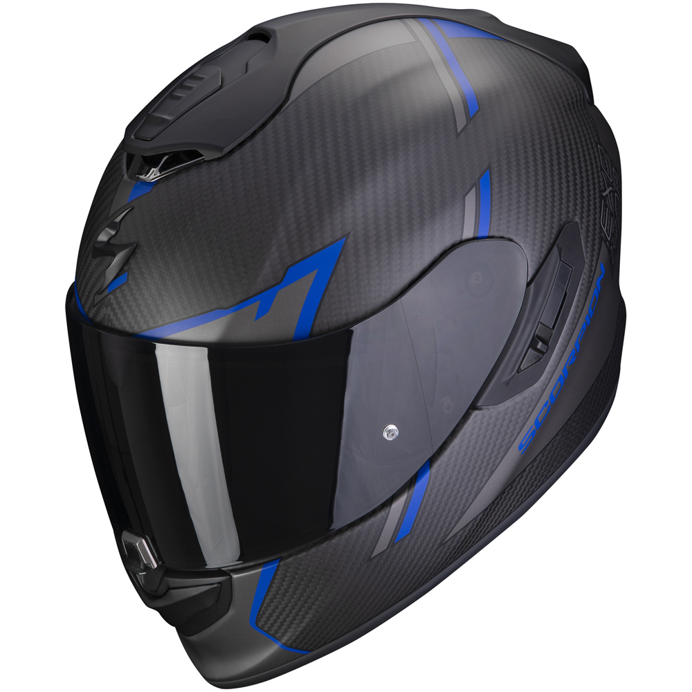 Scorpion - Casque Exo-1400 Evo Carbon Air Kendal Noir Mat / Bleu
