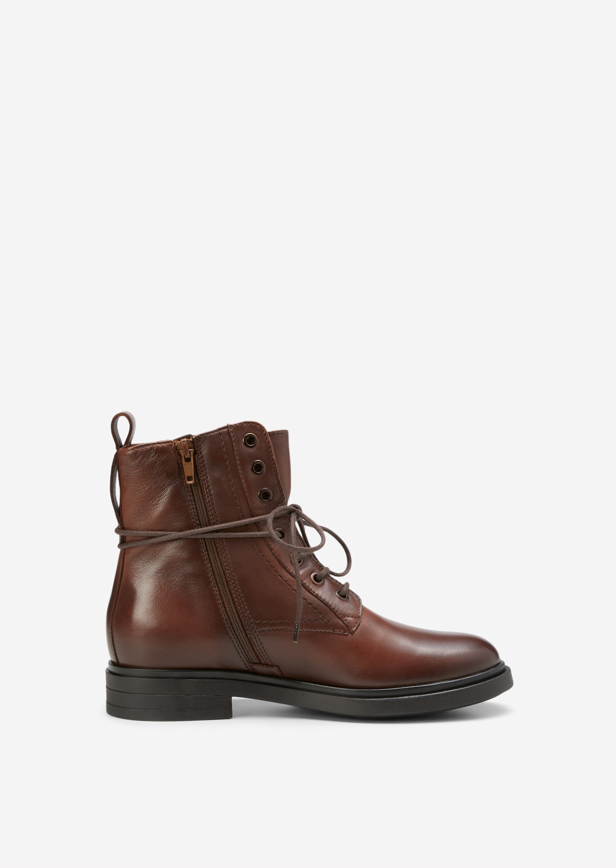 Schnürstiefel mit praktischem Innenzipper