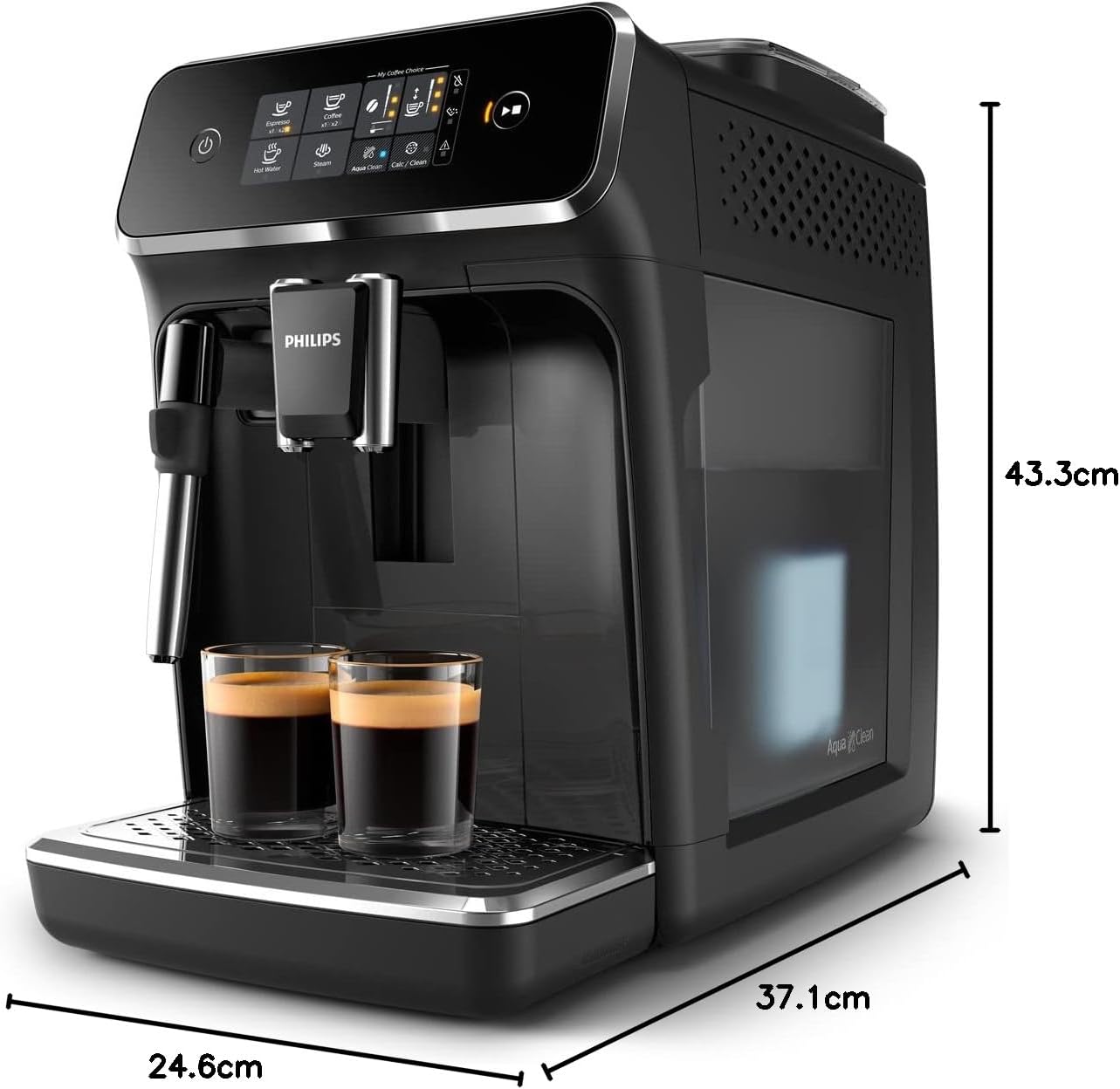 Philips Série 2200 Machine Expresso - Café à Grain - Mousseur à Lait Classique, cran Tactile Intuitif, Noir Mat (EP2220/10)