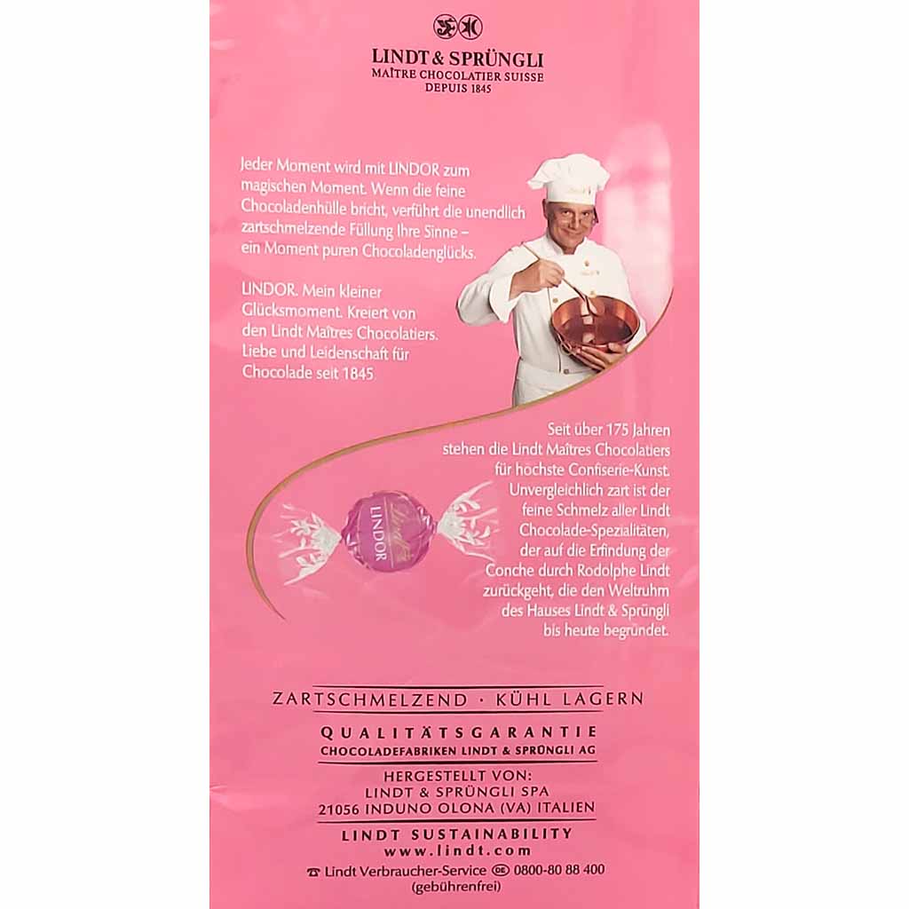 Lindt Lindor Kugeln Erdbeer-Sahne +27% Gratis 173g MHD:30.1.25