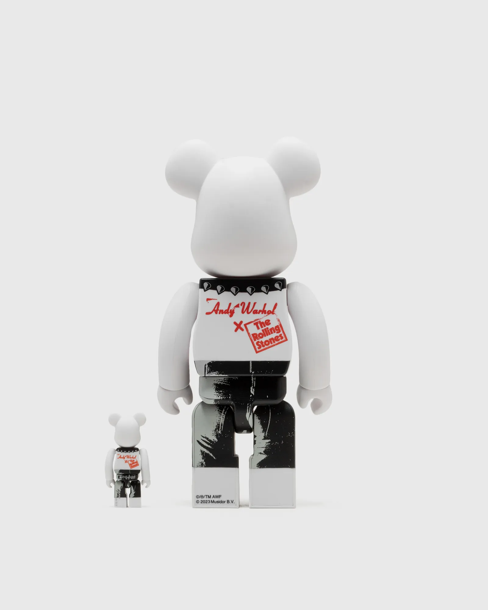 MEDICOM BEARBRICK 400% ANDY WARHOL X THE ROLLING STONES STICKY FINGERS 2-PACK