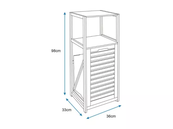 Etagère de salle de bain DEBLANCH en bambou avec panier à linge