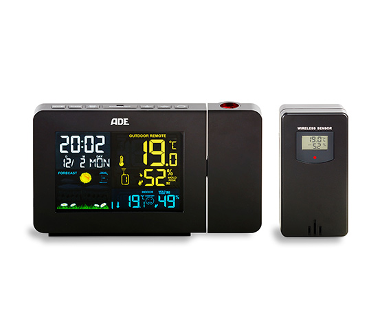 Wetterstation mit Funk-Außensensor und Projektion