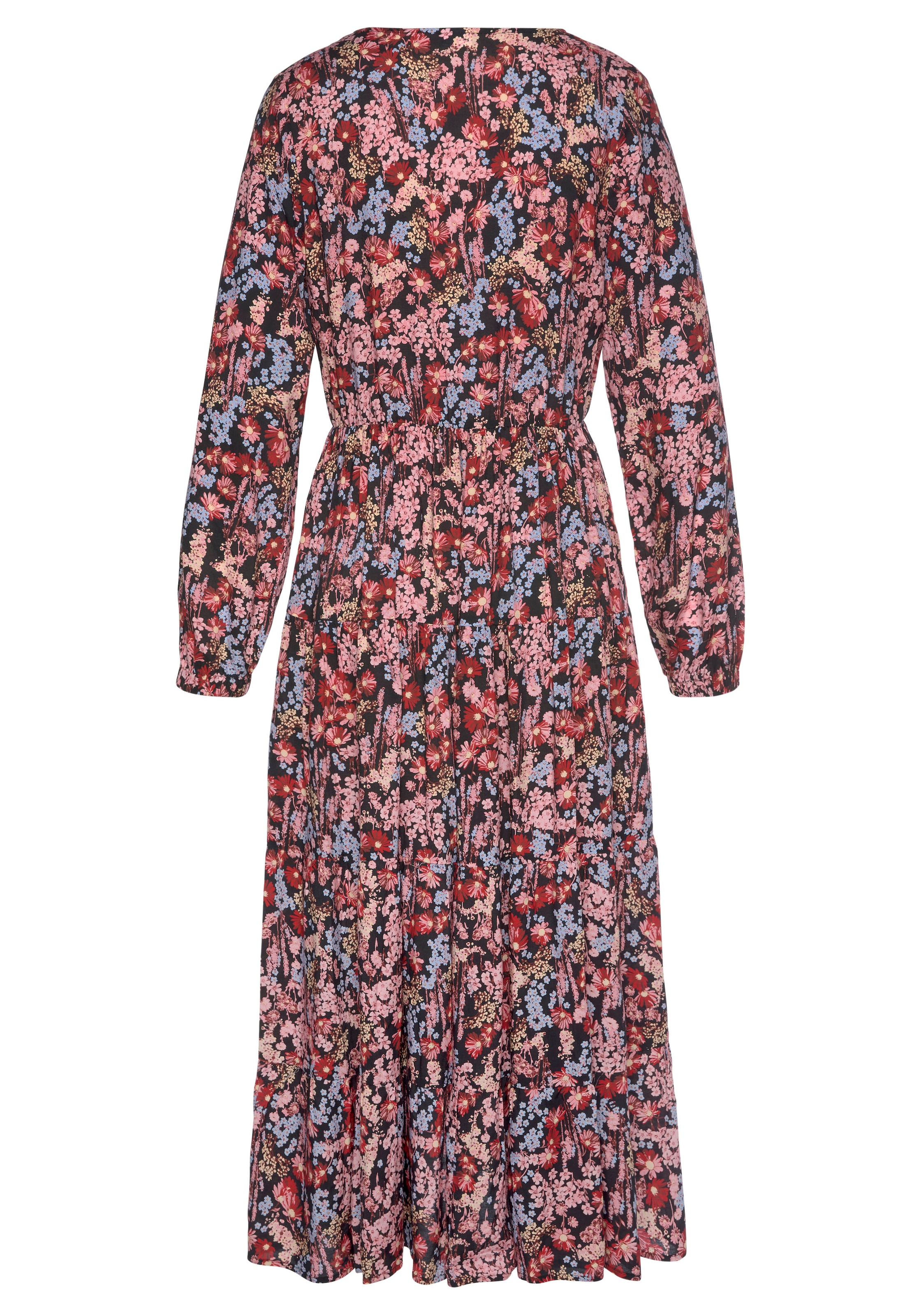 LASCANA Maxikleid mit Blümchenprint und V-Ausschnitt, Sommerkleid