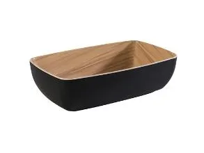 Skål Frida 1.8 ltr 26.5x16.2x7.5 cm Melamin Hvid/Trælook,6 stk/krt