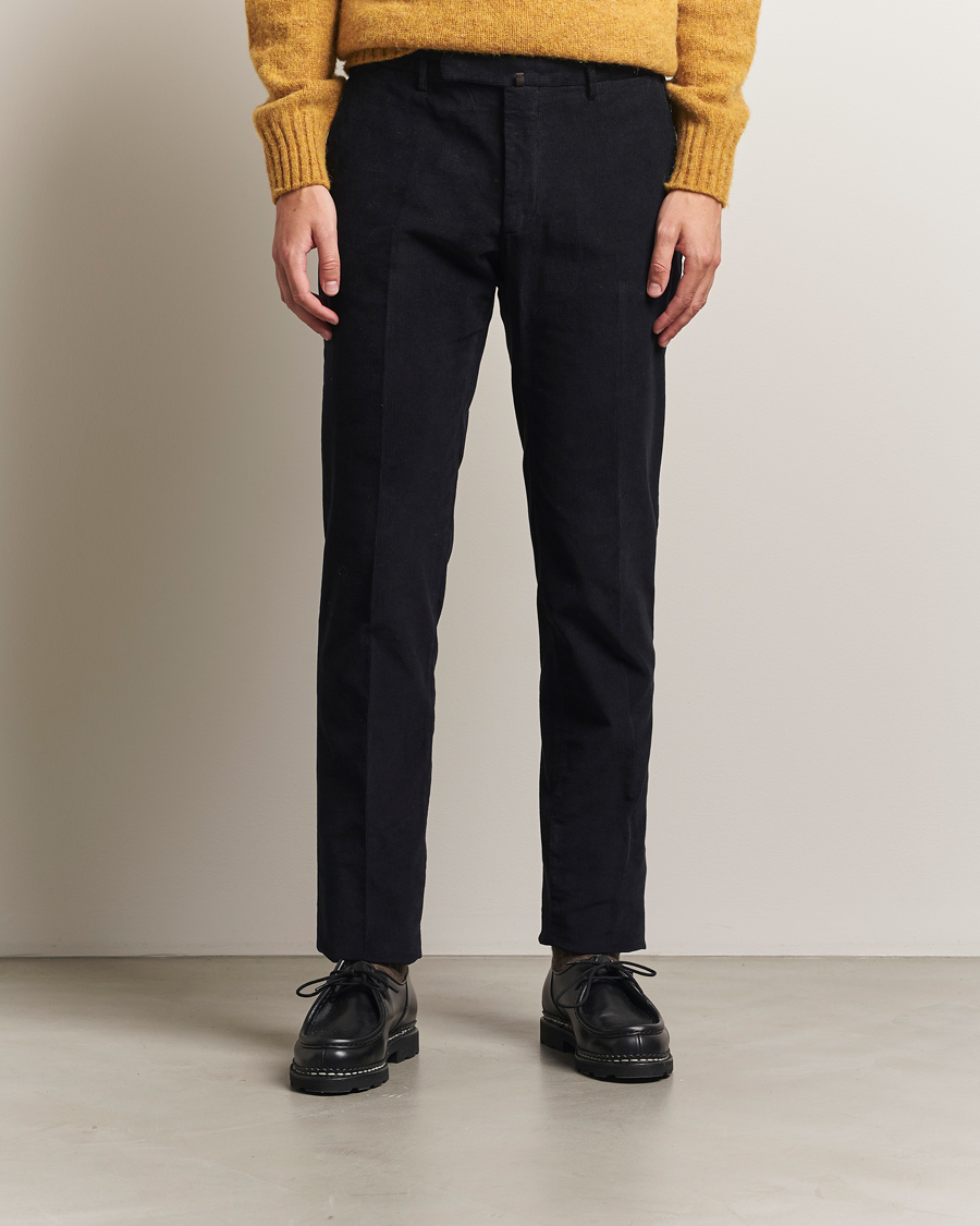 Incotex Slim Fit Baby Corduroy Trousers Navy
