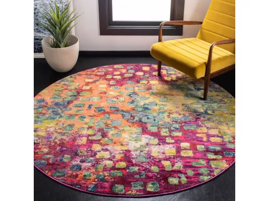 Tapis Fuchsia & Gold 122 X 122 cm - Paisley